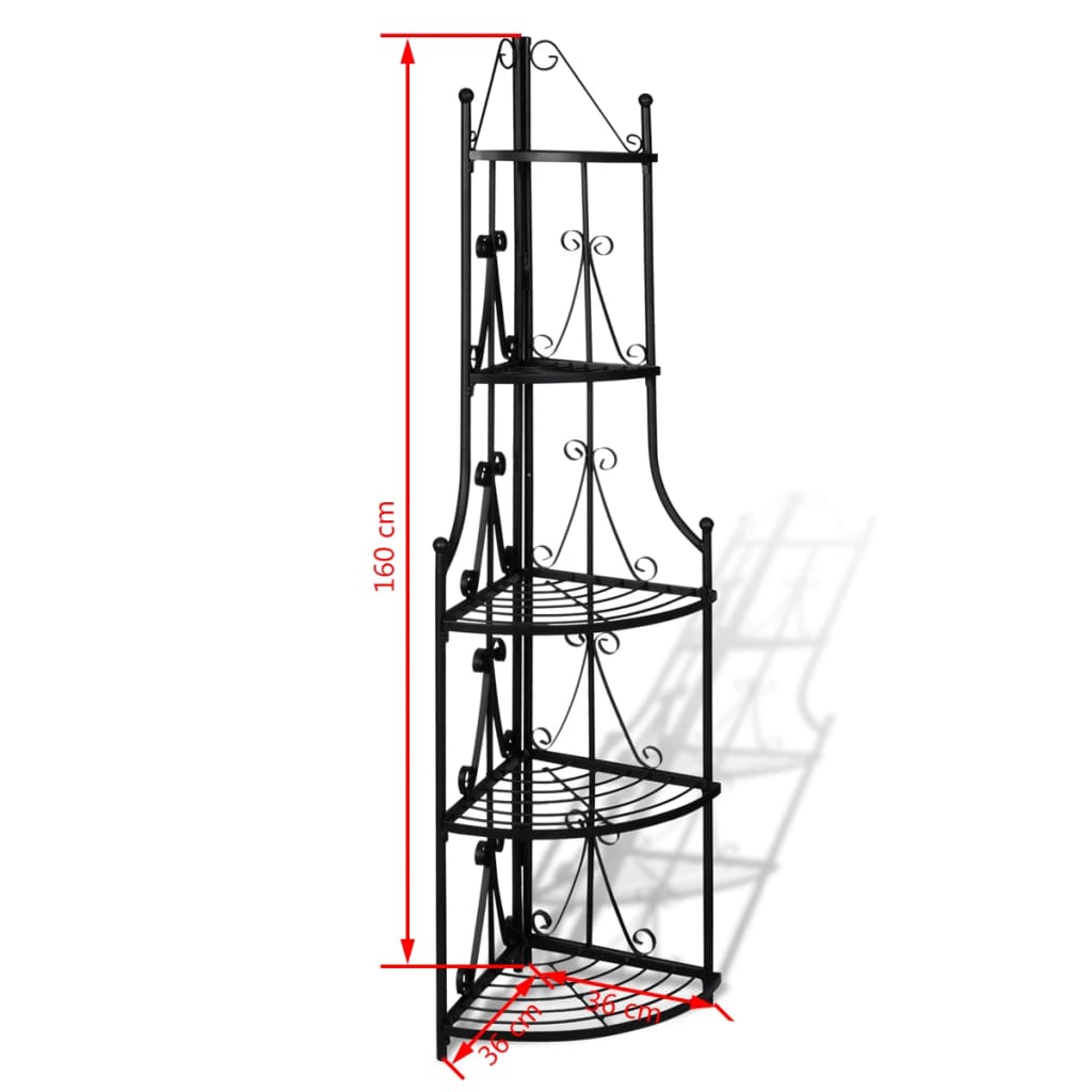 Porta Piante ad Angolo Nero 40782