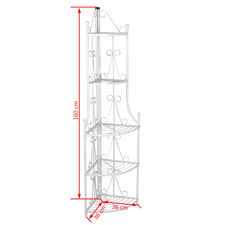 Supporto per Piante Porta Piante ad Angolo Bianco