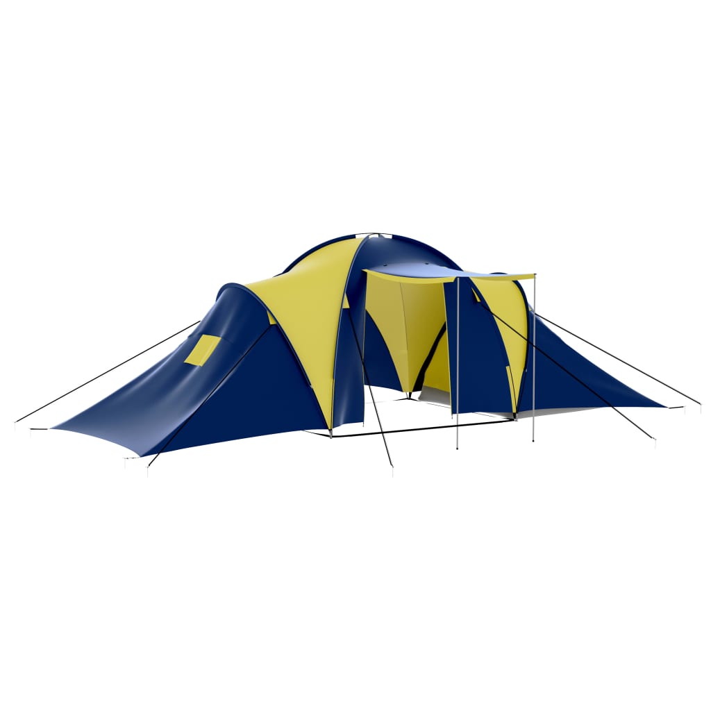 Tenda da Campeggio in Poliestere per 9 Persone Blu e Giallo cod mxl 64899