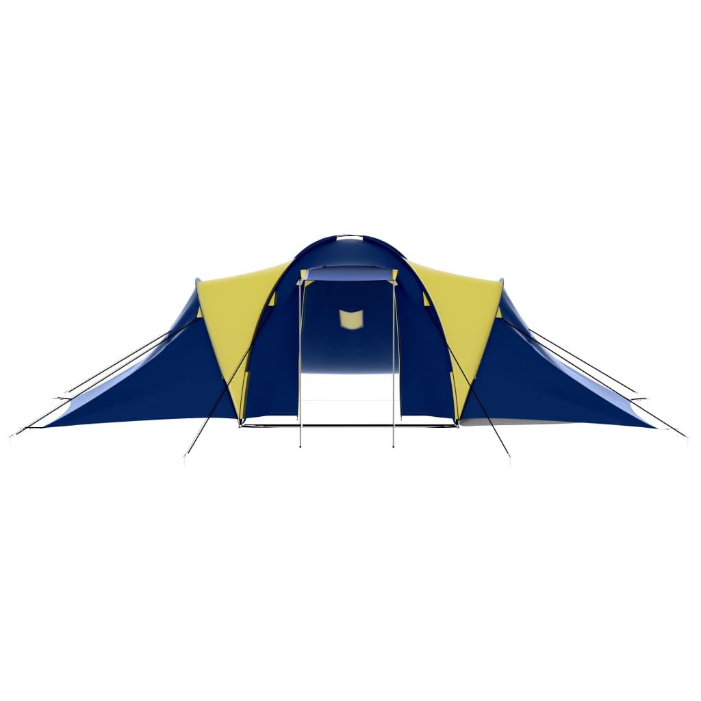 Tenda da Campeggio in Poliestere per 9 Persone Blu e Giallo 90413