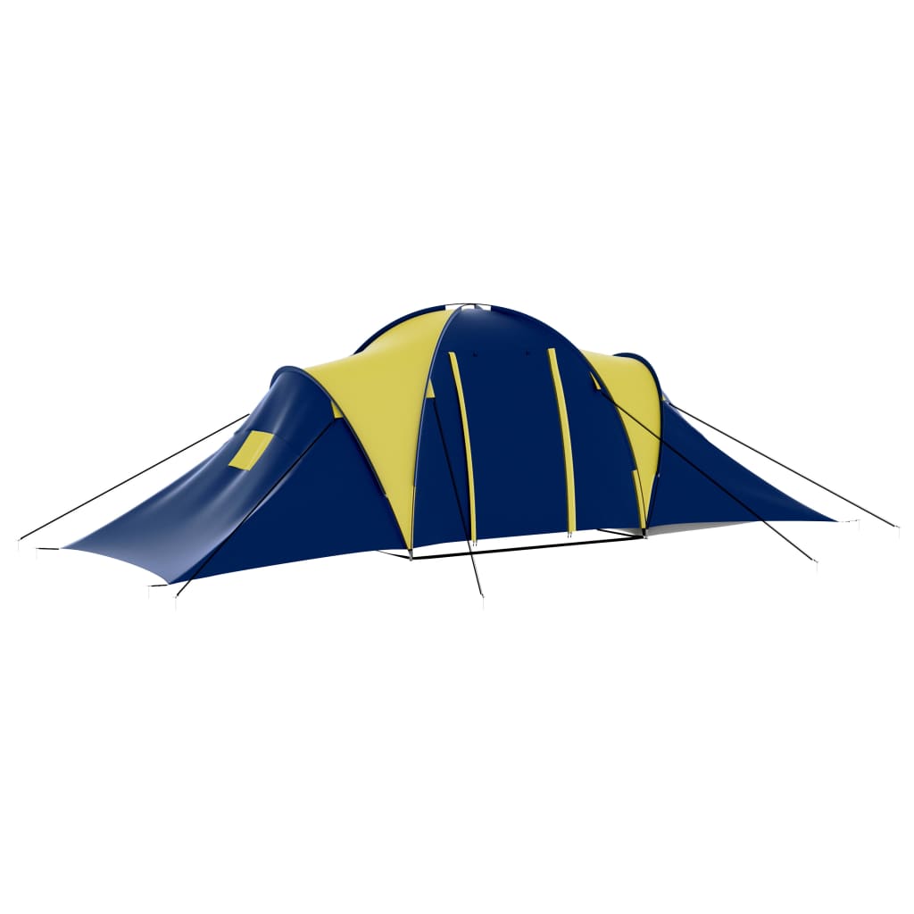 Tenda da Campeggio in Poliestere per 9 Persone Blu e Giallo cod mxl 64899