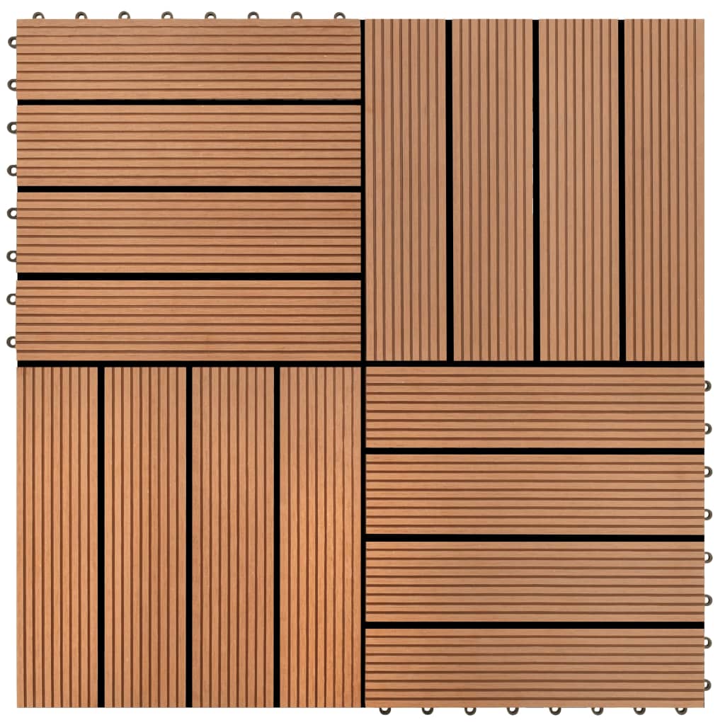 Set piastrelle WPC 30x30cm 11pz per 1,00m² marrone 40825