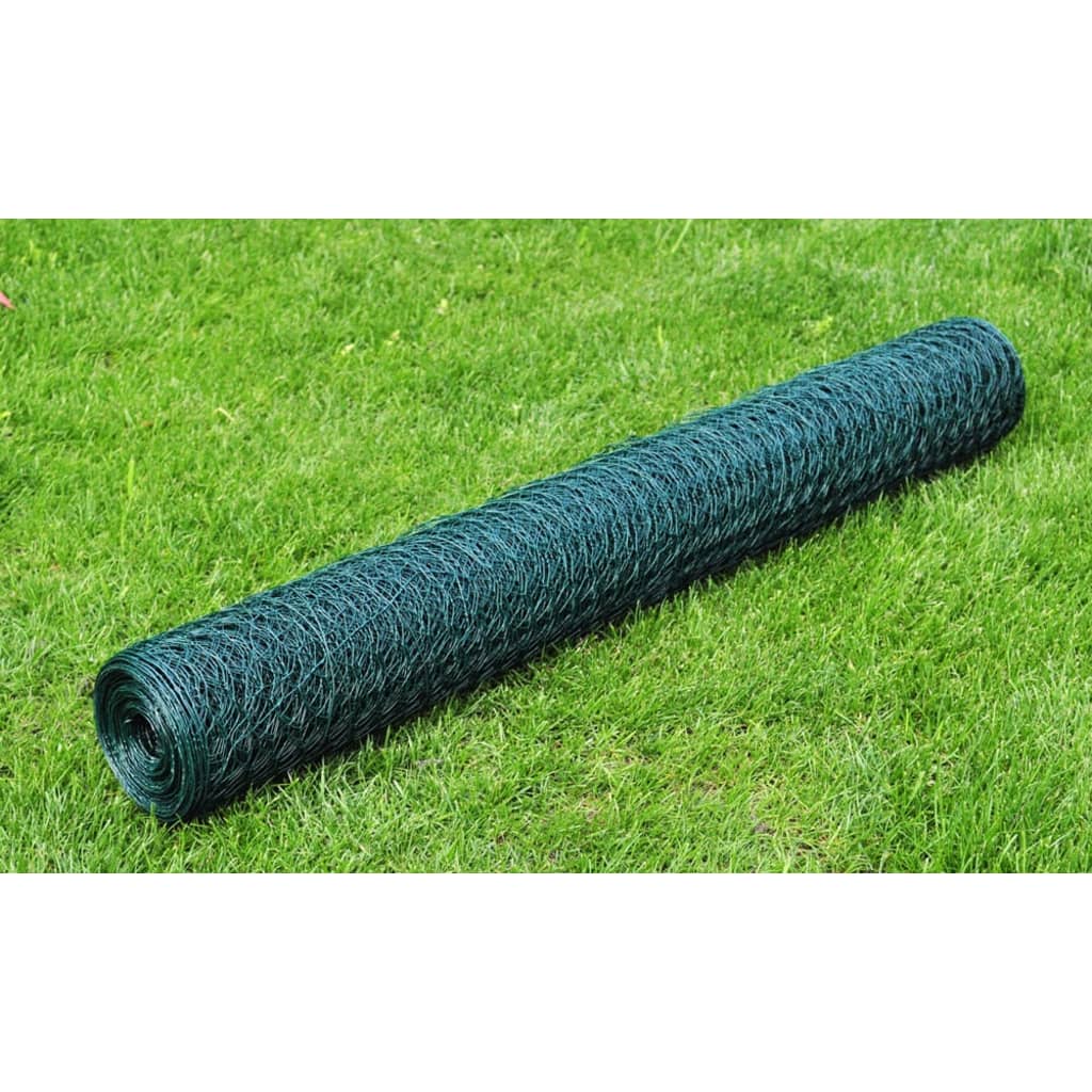 Recinzione in Rete per Pollaio Rivestita in PVC 25x0,5 m Verdecod mxl 93120