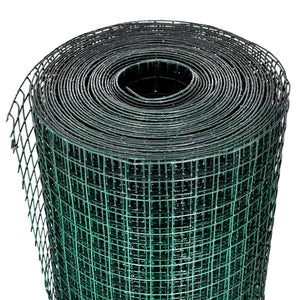 Recinto Pollaio in Rete Zincato Rivestimento PVC 10x1 m Verde 140433