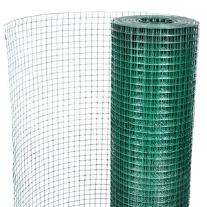 Recinto Pollaio in Rete Zincato Rivestimento PVC 10x1 m Verde 140433