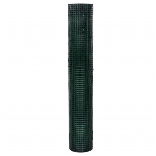 Recinzione in Rete per Pollaio Rivestita in PVC 10x1 m Verde 140436