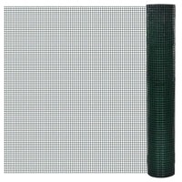 Recinzione in Rete per Pollaio Rivestita in PVC 25x1 m Verde 140437