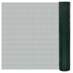 Recinzione in Rete per Pollaio Rivestita in PVC 25x1 m Verde 140437