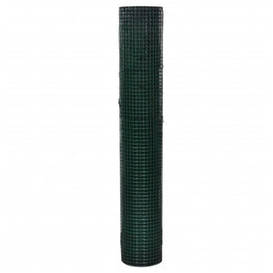 Recinzione in Rete per Pollaio Rivestita in PVC 25x1 m Verde 140437