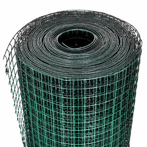 Recinzione in Rete per Pollaio Rivestita in PVC 25x1 m Verde 140439