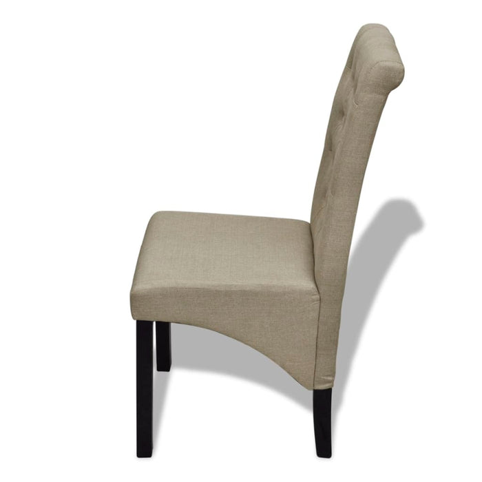 Sedie da Pranzo 2 pz Beige in Tessuto 240556