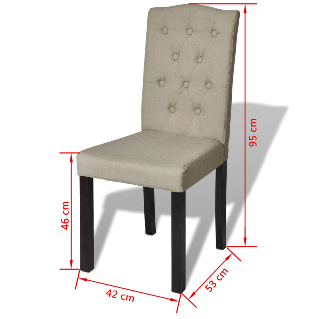 Sedie da Pranzo 4 pz Cammello in Tessuto cod mxl 7205