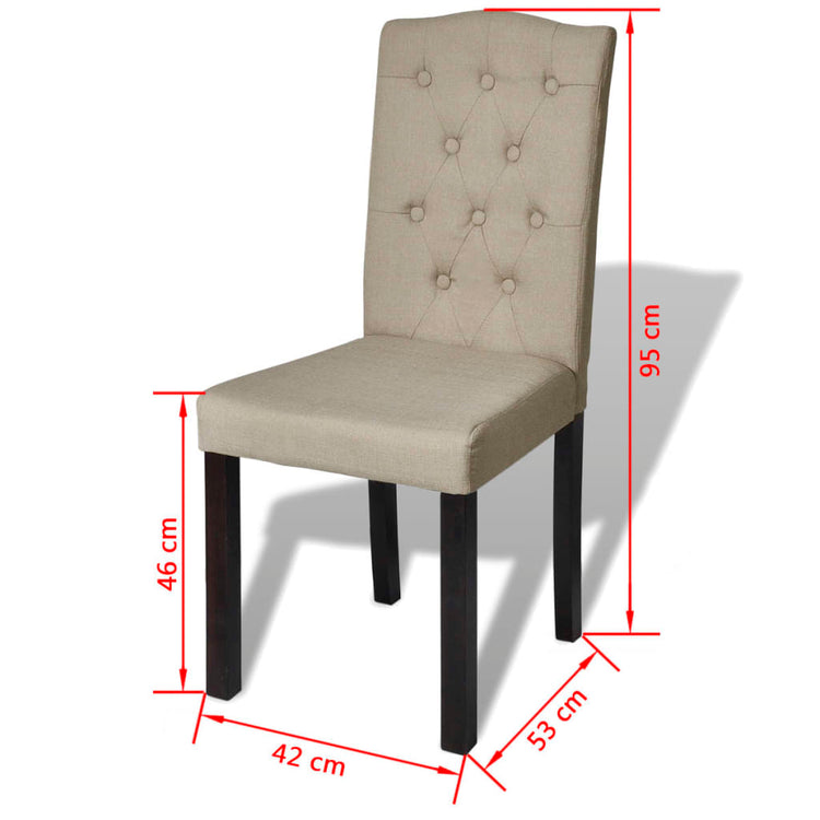 Sedie da Pranzo 4 pz Cammello in Tessuto cod mxl 7205