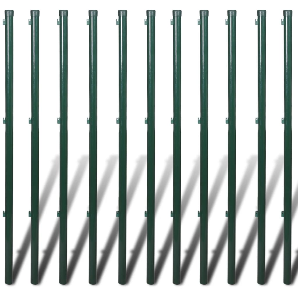 Recinzione a Rete con Pali e Spuntoni in Acciaio 1,0x25 m 140754