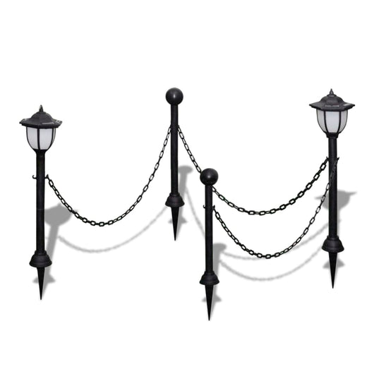 Set Recinzione a Catena con 2 Lampioncini a LED e 2 Paletticod mxl 121242