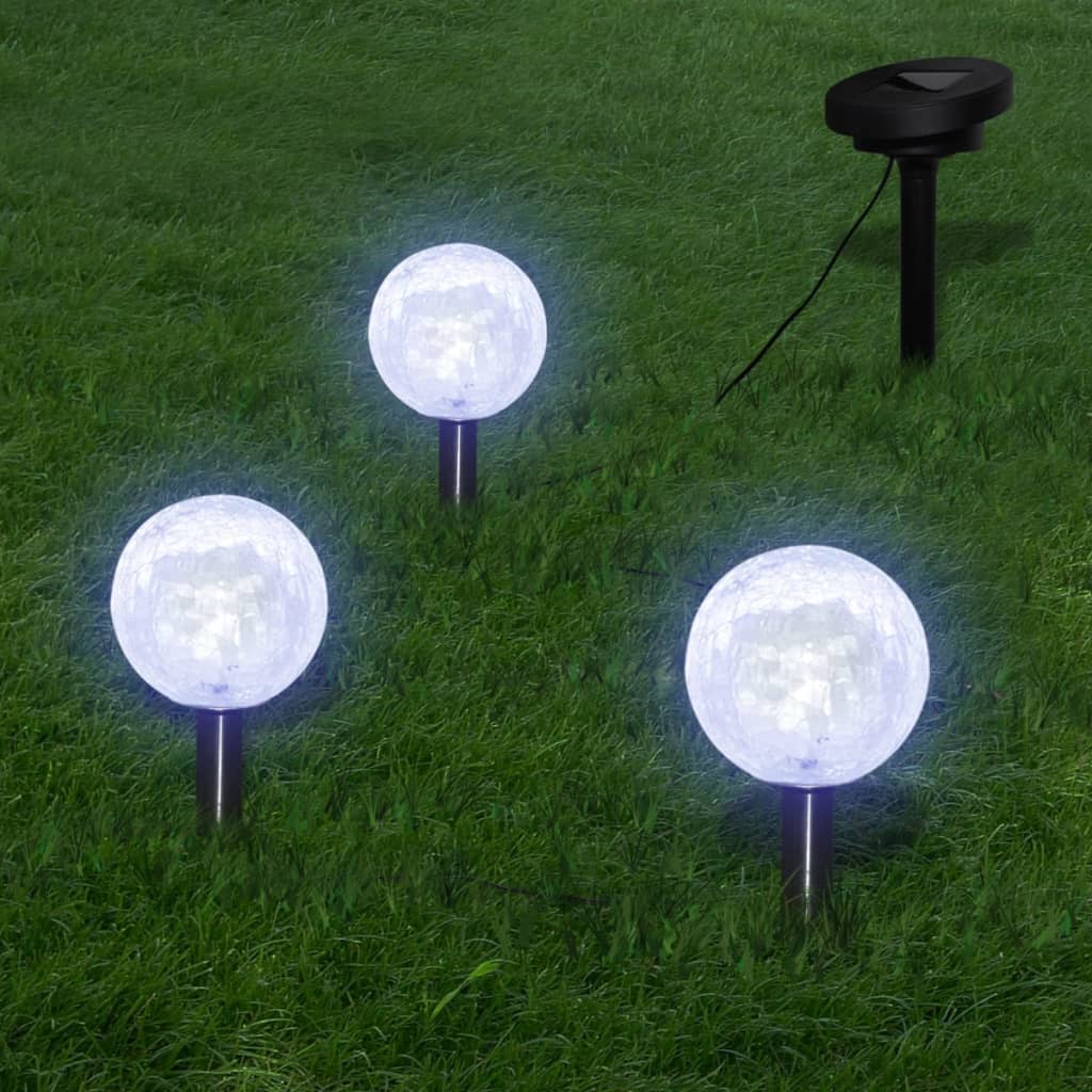 Lampioncini Solari a LED 3 pz con Picchetti e Pannelli Solari 40870