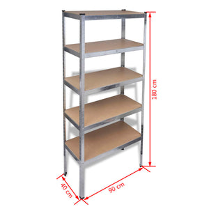 5 pz Scaffali per Garage e Magazzini 180cm cod mxl 46368