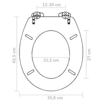 Sedile WC in MDF Coperchio Chiusura Ammortizzata Semplice Nero cod mxl 49234