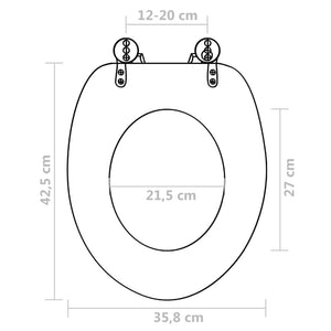 Sedile WC in MDF con Coperchio Design Semplice Nero cod mxl 52127