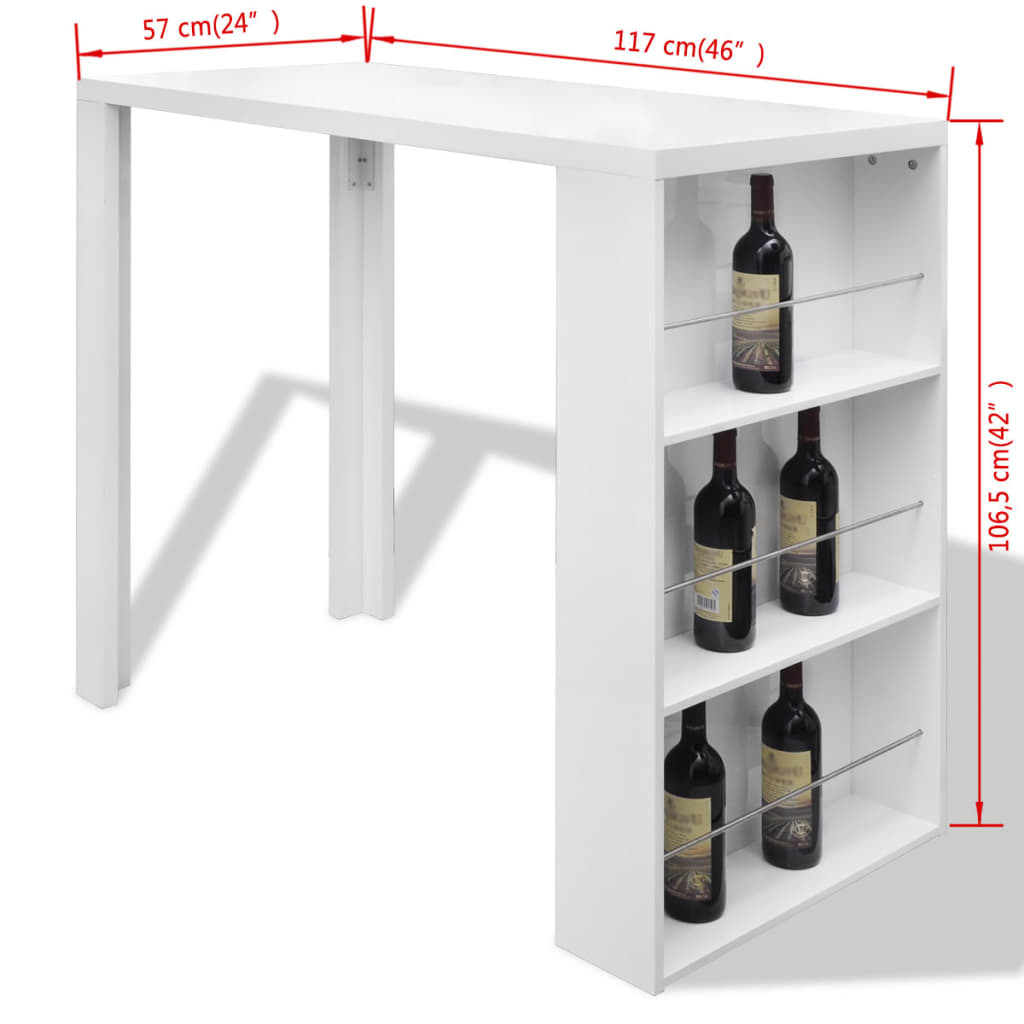 Tavolo da Bar in MDF con Portavini Bianco Lucido  cod mxl 12724