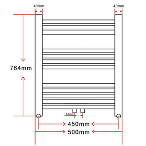 Radiatore Riscaldamento Centrale 500 x 764 mm Medio e Laterale cod mxl 70921