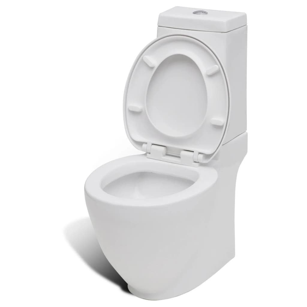 Set WC e Bidet con Piede in Ceramica Bianca cod mxl 48449