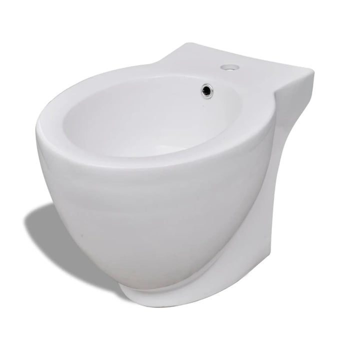 Set WC e Bidet con Piede in Ceramica Bianca cod mxl 48449