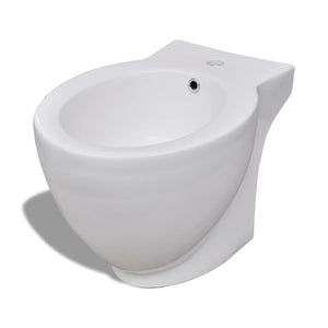 Set WC e Bidet con Piede in Ceramica Bianca 270059