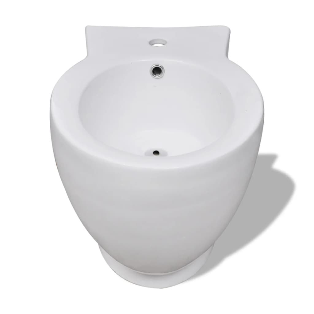 Set WC e Bidet con Piede in Ceramica Bianca 270059