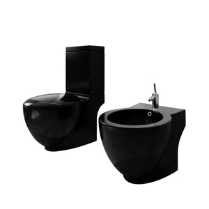 Set di Bidet e Toilette da Pavimento in Ceramica Nera cod mxl 51250