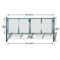 Cancello per Giardino in Rete Metallica 289x75 cm/306x125 cm  cod mxl 43250