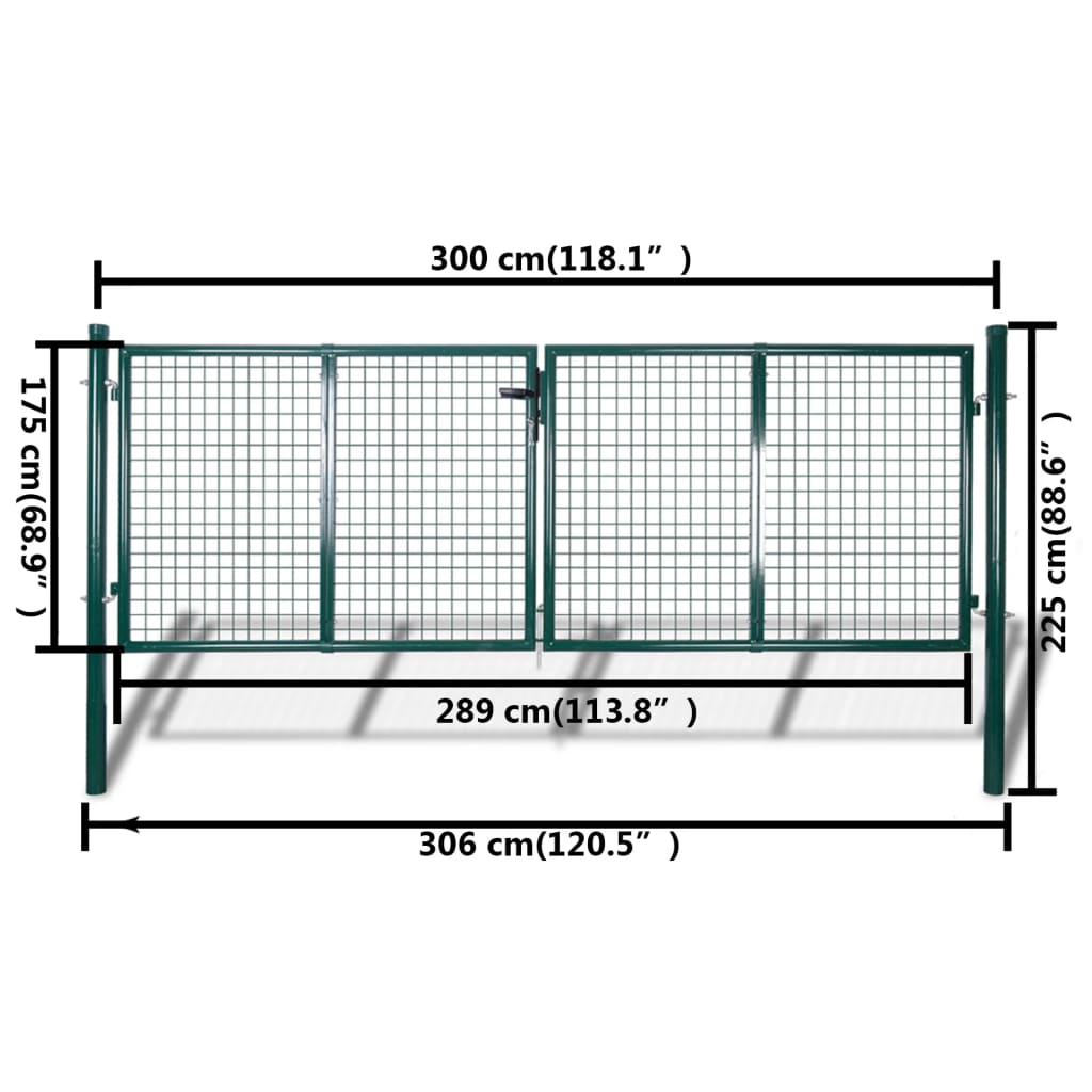 Cancello per Giardino in Rete Metallica 289x175 cm/306x225 cm cod mxl 48651