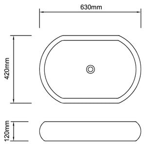 Lavello Bianco in Ceramica di Lusso Ovale 63 x 42 cm cod mxl 54050