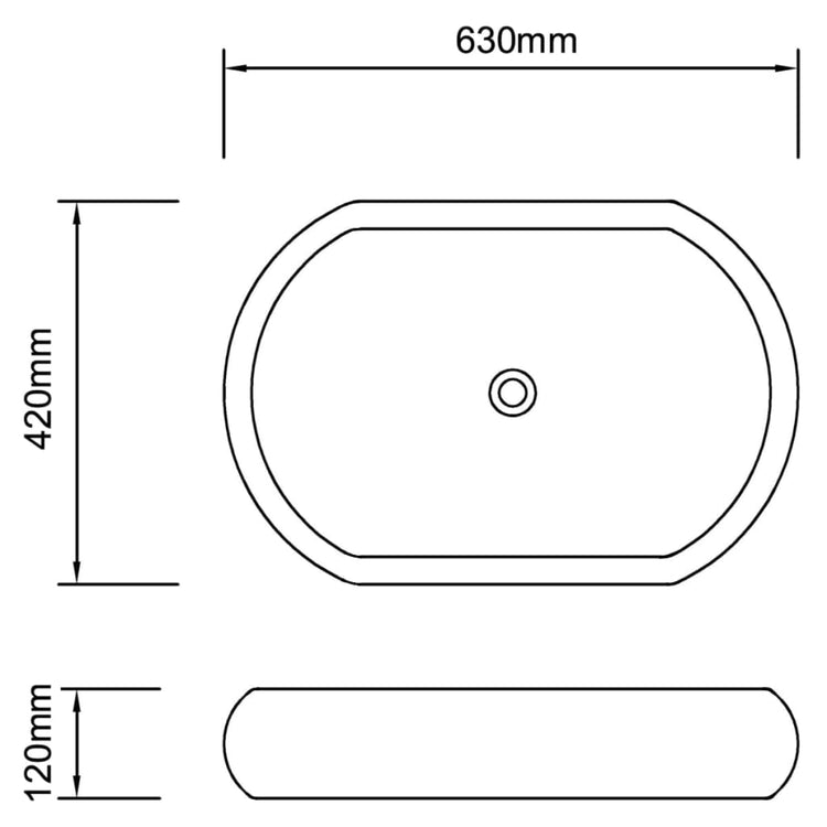 Lavello Bianco in Ceramica di Lusso Ovale 63 x 42 cm cod mxl 54050