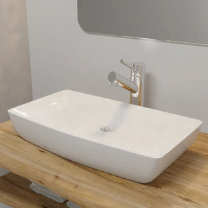 Lavello Bianco in Ceramica di Lusso Rettangolare 71 x 39 cm cod mxl 50678