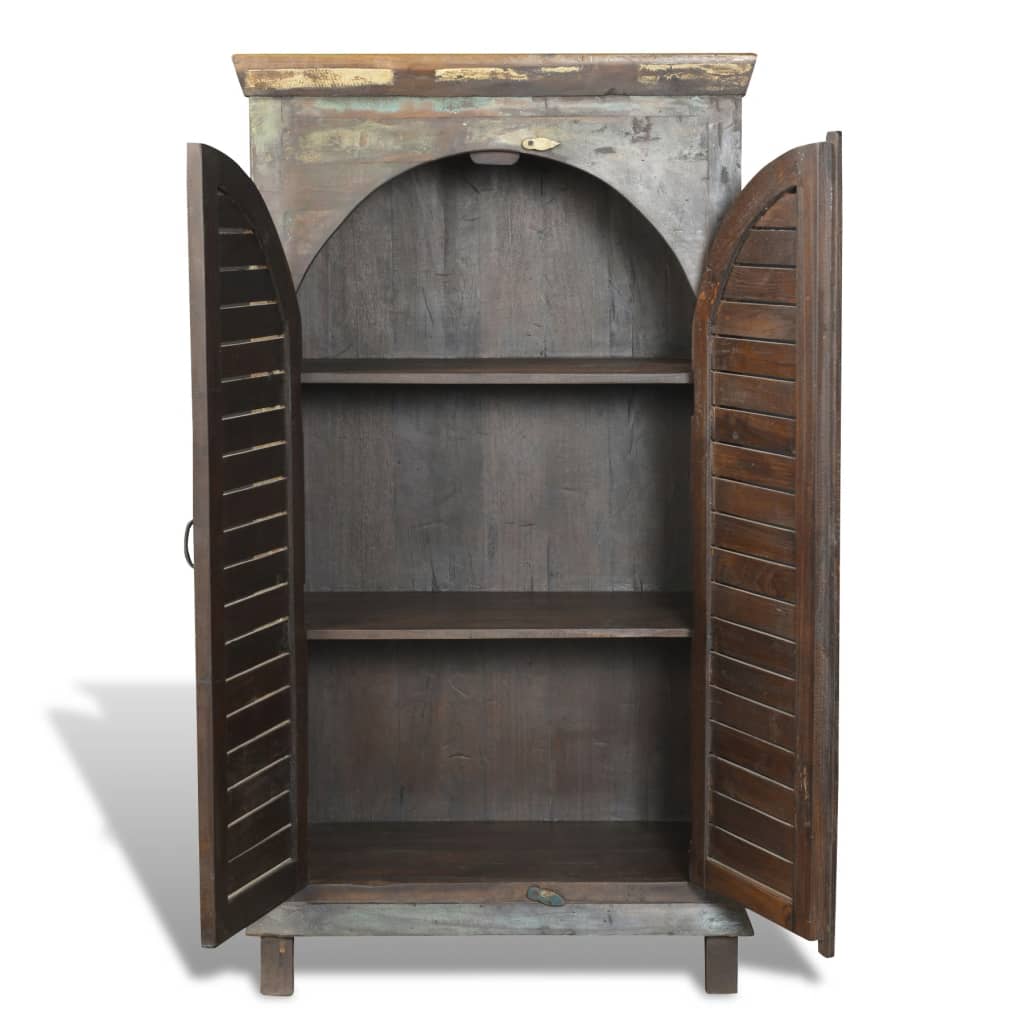 Libreria Multicolore in Legno Riciclato con 3 Scaffali e 2 Ante 240947