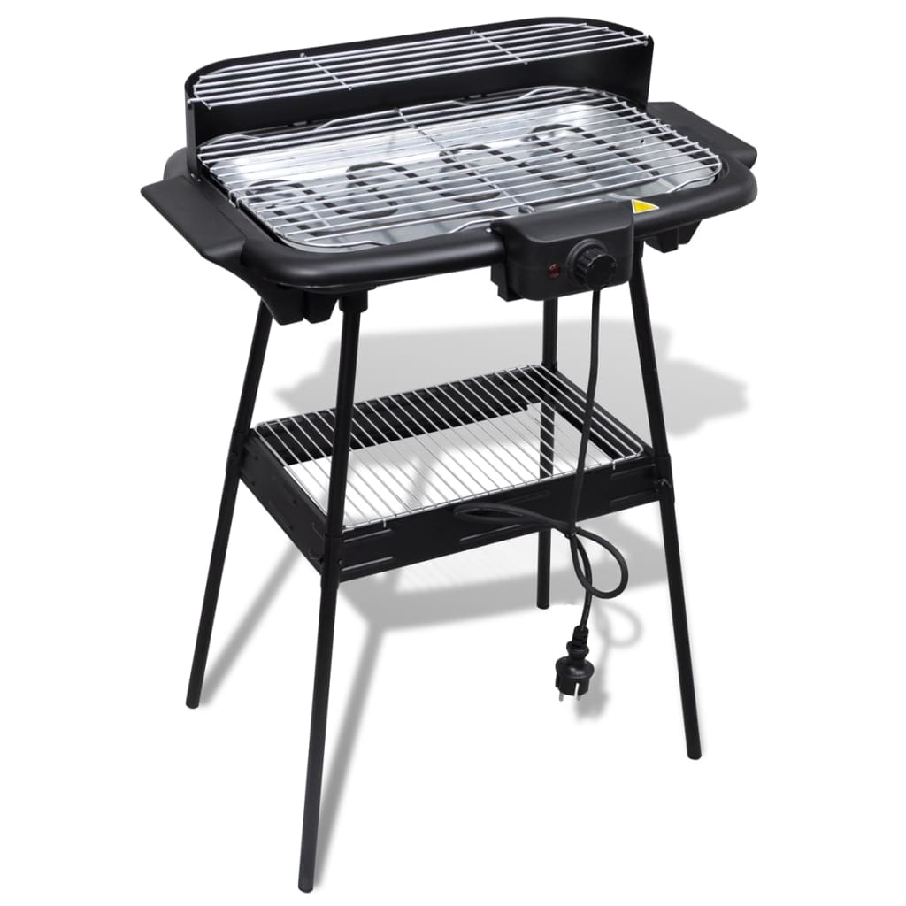 Barbecue elettrico rettangolare da giardino con grill e supporto cod mxl 57437