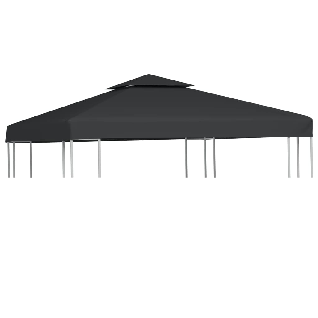 Telo di Ricambio per Gazebo 310g/m² Grigio Scuro 3x3m 40878