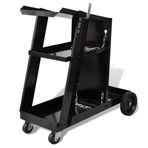 Carrello di Saldatura Nero con 3 Ripiani per Officine  cod mxl 52635