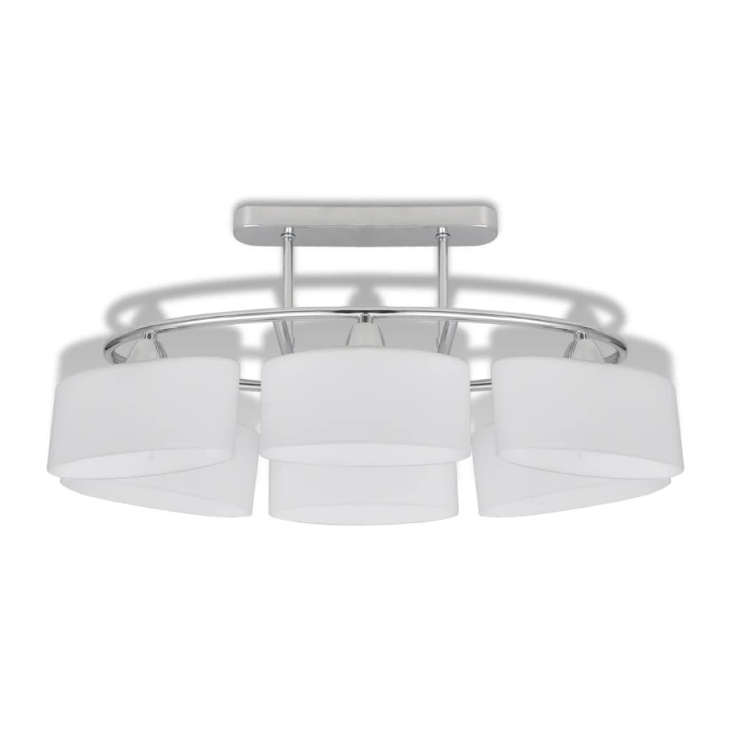 Lampada da Soffitto Paralume Ellissoidale Vetro 6 Lampadine E14 240989