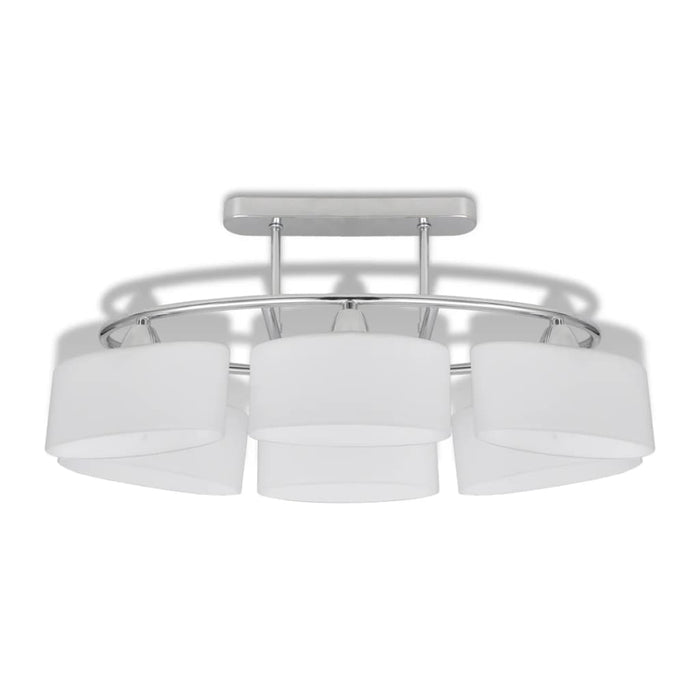 Lampada da Soffitto Paralume Ellissoidale Vetro 6 Lampadine E14 240989