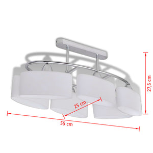 Lampada da Soffitto Paralume Ellissoidale Vetro 6 Lampadine E14 240989