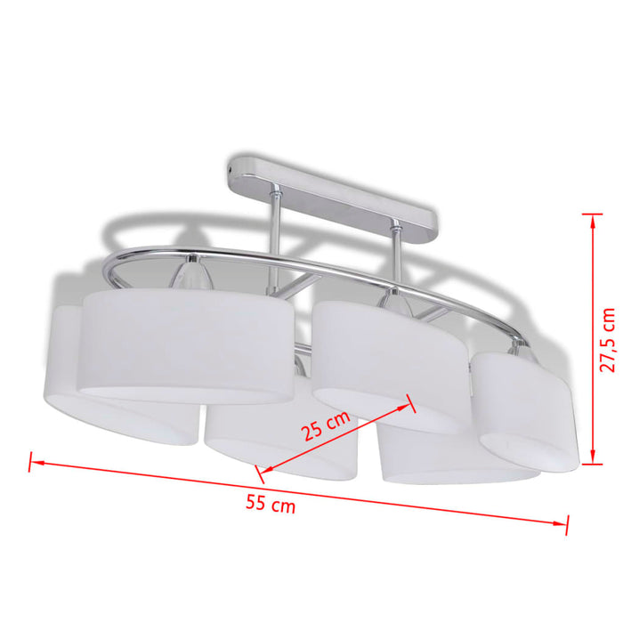 Lampada da Soffitto Paralume Ellissoidale Vetro 6 Lampadine E14 240989