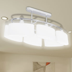 Lampada da Soffitto Paralume Ellissoidale Vetro 6 Lampadine E14cod mxl 102271