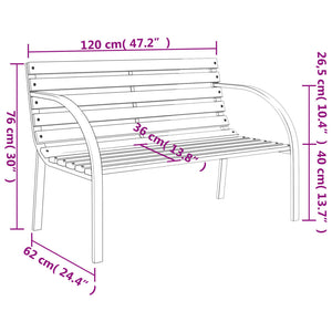 Panchina da Giardino 120 cm in Legno e Ferro 41014