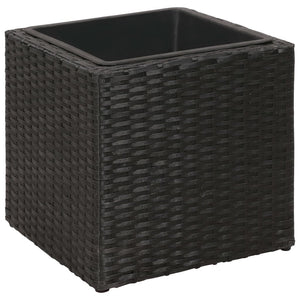 Letti Rialzati da Giardino 3 pz in Polyrattan Nero 41081