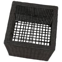 Letti Rialzati da Giardino 3 pz in Polyrattan Nero 41081