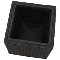 Letti Rialzati da Giardino 3 pz in Polyrattan Nero 41081