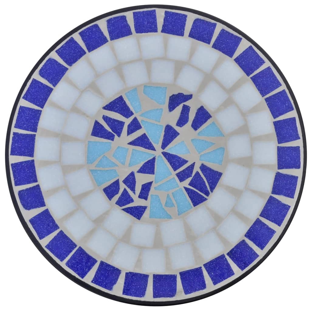 Tavolino Piante Modello Mosaico Blu e Bianco 41128