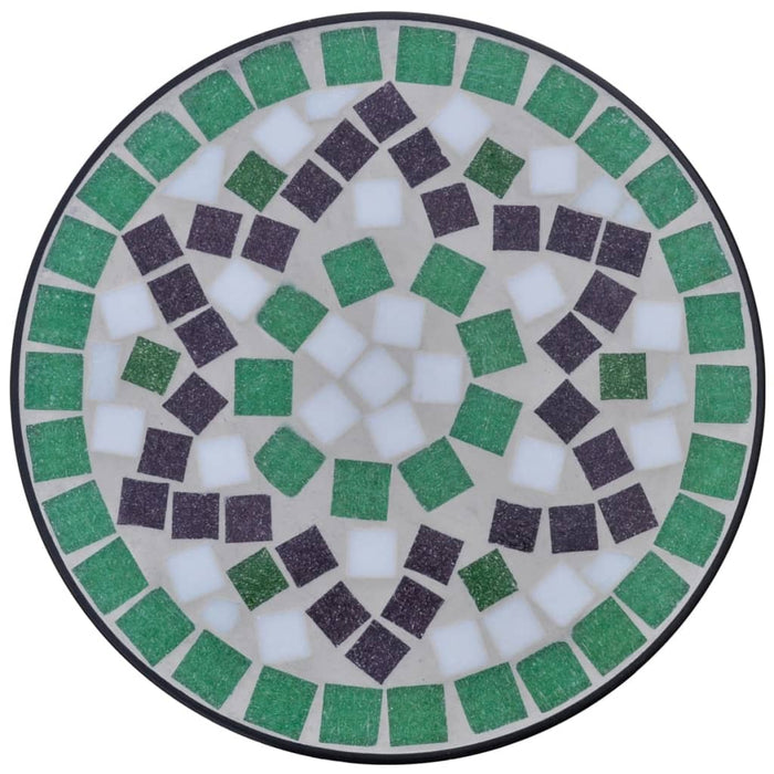 Tavolino per Piante con Mosaico Verde e Biancocod mxl 83023